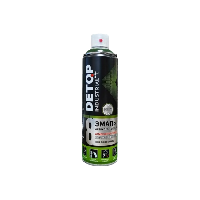 RAL 6005 DETOP № 8 - Ауа-райына төзімді жылтыр эмаль - Жасыл мүк - Аэрозоль DTI-A07772 – Саратовта сатып алу | Detop | carpaint.kz