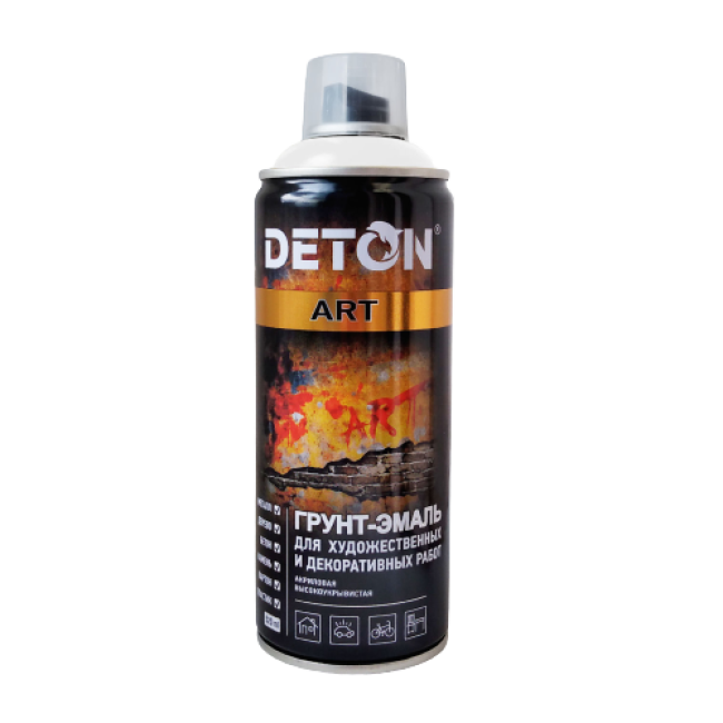 用于艺术和装饰作品的底漆珐琅 DETON ART，西伯利亚灰，气雾剂 520 毫升 DTN-A07702 图片 – 萨拉托夫 | carpaint.kz