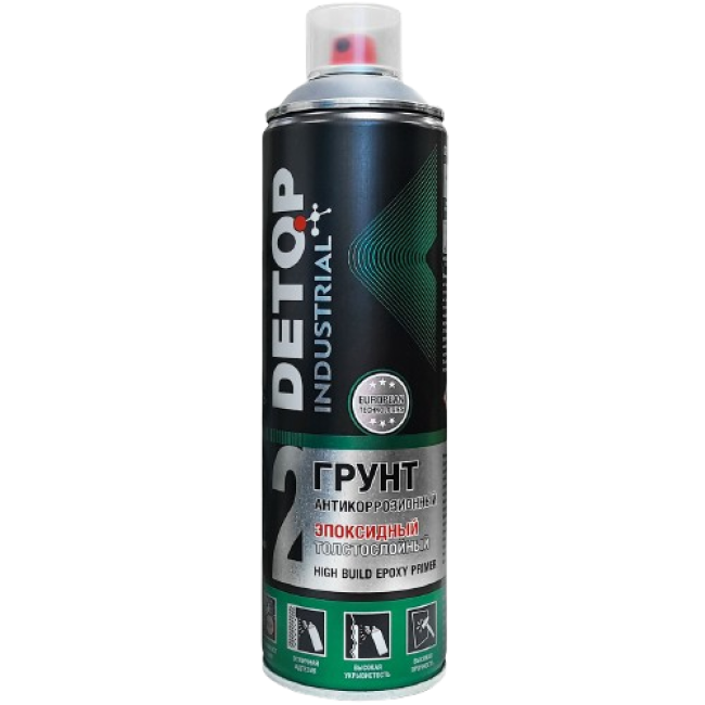 Detop Anti-corrosion epoxy thick-layer primer DETOP No. 2, gray, aerosol 650 ml DTI-A07677 – buy in Saratov | carpaint.kz